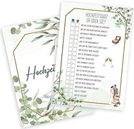 Wedding Games, 50 Cards with 18 Funny Questions Wedding Games for Guests, Wedding Bingo DIN A5, Wedd