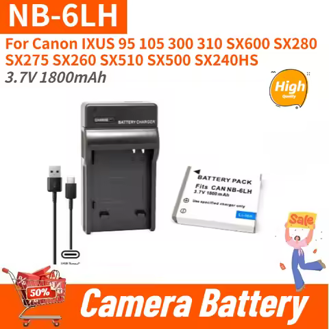 High Quality Camera Battery 3.7V 1800mAh NB-6L NB-6LH For Canon IXUS 95 105 300 310 SX260 SX275 SX28
