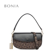 Bonia Black Lara Monogram Shoulder Bag