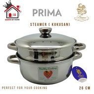 Bima Prima Steamer 26cm Stainless Steel 2-tier Steamer Induction B2007026Ss