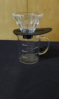 Hario v60 01 玻璃咖啡濾杯，量杯下壺