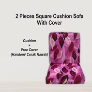 2 Pieces Square Cushion Sofa With Cover Standard Size Kusyen Empat Segi bantal kusyen kerusi kayu span kusyen sofa kayu