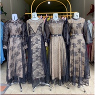 Special black brocade gamis 202