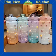 2 liter water bottle with drinking hour mark, 2 liter plastic water bottle with straw