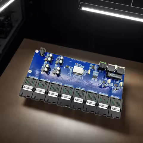 Gigabit 8F2E Ethernet switch Fiber Optical Media Converter PCBA Board SC 1310/1550NM 20KM 8 SC 2 RJ4