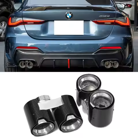 Quad Carbon Fiber Exhaust Tip For BMW G22 G23 G26 420i 430i 425i Muffler Tip Exhaust Nozzle Exhaust 