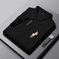 Mens Polo Shirt 100% Cotton Short-sleeved T-shirt Mens Lapel Polo Shirt Business Shirt