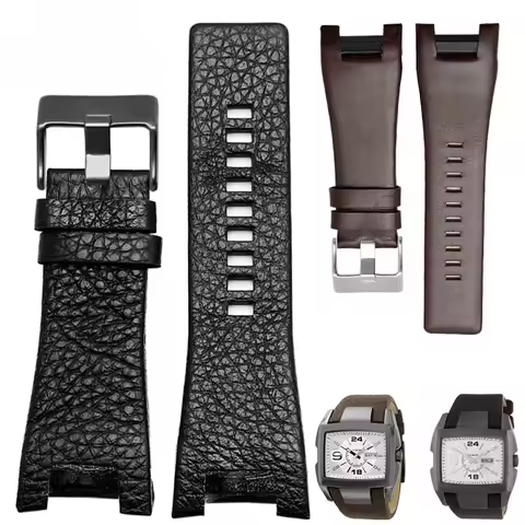 Concave Genuine leather watch strap For Diesel DZ1216 DZ1273 DZ4246 DZ4247 DZ287 watchband men's cow