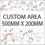 CUSTOM Happy Birthday Sticker [Medium Size] for 12" Bubble Balloons Transparent Bobo Sticker 500MM X