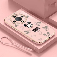 Honor X9c Smart 5G X9b X9a 5G X9 5G Casing Mickey Family Mobile Case Cute Mouse Straight Edge Full C