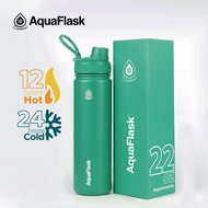 AquaFlask 22oz Aquamarine Wide Mouth with Spout Lid Vacuum Insulated Drinking Water bottle tumbler