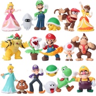 18PCS Super Mario Figure Set Cake Toppers Mario and Friends Bros Yoshi Peach Princess Luigi Shy Guy Odyssey Figures Toy Party Supplies