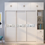 【SG Sellers】Sliding Door Wardrobe Wardrobe  Solid Wood Wardrobe Wardrobe with Hanging Rod Drawers in 2 Door and 3 Door