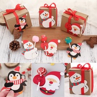 50 Piece Santa Paper Lollipop Cards DIY Gift Wrap Party Christmas Day Decorations