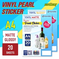 i-Transfer A4 Size Vinyl Sticker Waterproof Matte | Glossy Sticker 20 Sheets