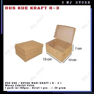 R3 KRAFT CAKE BOX UK. 13x10x7cm CAKE BOX/ SNACK BOX/ RICE BOX/ PARTY BOX/ BERKAT BOX/ CHOCOLATE FOOD