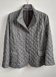 日本製 #DAKS 灰色菱格紋外套 / 衍縫 / 鋪棉 / 風衣 / 英倫