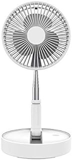 Wqf-wqfs desk fans small quiet, Folding Telescopic Mini Fan, USB Rechargeable Student Portable Small Fan, Dormitory Office Desktop Big Wind Fan (Color : White)