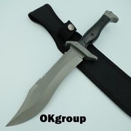 OKgroup Fixed blade knife Bowie knife มีดโบวี่ มีดพกพา มีดเดินป่า มีดแคมป์ปิ้ง มีดใบตาย มีดสวย ฟันเล