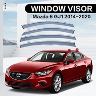 4PC Window Visor For Mazda 6 GJ1 GL 2014-2023 Atenza Car Smoke Window Sun Rain Exterior Visor Deflector Guard Car Sunny Visor Gutters PC Car Accessories