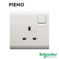 Schneider PIENO 13A 250V 1 Gang/2 Gang Switched Socket E8215_WE/E82T25_WE