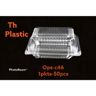 TH-OPS-C46 -BENXON Plastic Tray [ 50pcs ] Bakery Disposable Plastic Clear Food Box - OPS - C46