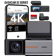S2 4K Dash Cam Front Rear | Wi-Fi | Night Vision |camera dash cam | hd dash cam | 3 channel dash cam