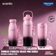 ECENTIO Tumbler Stainless Portable Aesthetic Leak-Proof Drinking Bottle 510ml 530ml 1000ml Black Pin