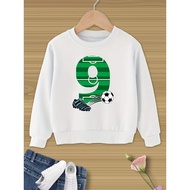 ' 9th Birthday Soccer Party Outfit - Football Jersey Style Sweatshirt with Number 9 Design, Football