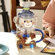 LOVIVER Glass Water Jug with Glass Cup, Glass Tea Jug, Kettle, Heat Resistant Creative Water Jug, Cu