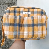 Handmade Upcycled Plaid Multi Pocket Journal & Inner Carrying Organizer Pouch