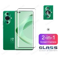 Huawei Nova 11 Pro Tempered Glass Film for Huawei Nova 11i 10 9 SE 8 Pro 8i 7i 5T 3i Y61 2 in 1 Full Cover Camera Lens Glass Screen Protector