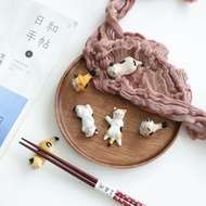 Japanese Style Cat Chopstick Rest Creative Ceramic Chopstick Rest Household Chopstick Rest Ornaments