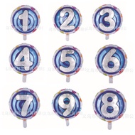 60cm Aluminum Foil Balloon Number Balloon Birthday Decoration Balloon Helium Balloon Round Number Ba