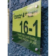 🔥HOT OFFER🔥 PAPAN TANDA ALAMAT RUMAH/HOUSE NUMBER PLATE/SIGNAGE RUMAH (FREE DESIGN)