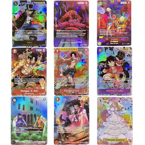 BANDAI OPCG Proxy Cards Game Card Luffy Nami Ace ONE PIECE Cards OP03 OP02 Cartoon Collection Cards 