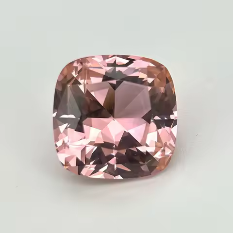 Hot Sale Cushion Cut 20x20x12.7mm 38 Carat Lab Created Pink Morganite Stone For Jewelry