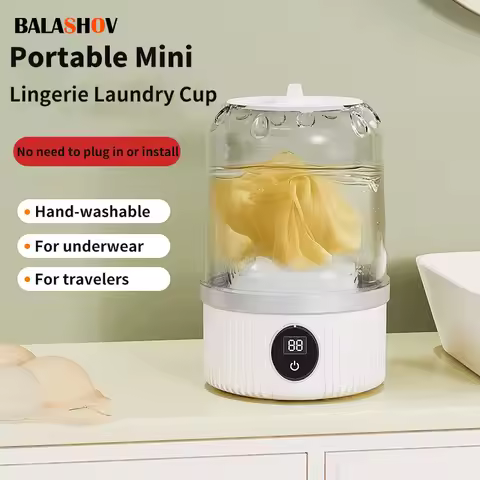 Wireless 1L Mini Washing Machine Portable Underwear Cleaner Socks Washing Machine Dehydratable Laund