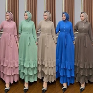 Women's muslim Gamis made of cringkle airflow material, plisket loose straps, wide umbrella, not 3