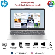 HP 15-fc0424AU 15.6"FHD Laptop AMD Ryzen 5-7430U 16GB 512GB SSD AMD W11 (Display Unit)
