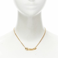 new VERSACE Medusa Safety Pin pendant gold tone nickel short necklace choker
