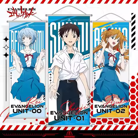 Neon Genesis Evangelion 10th Anniversary Wall Hanging Poster Asuka Rei Anime Art Print Home Bedroom 