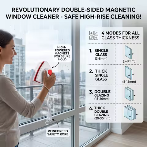2024 Household Office Special Window Cleaner Magnetic Glass Window Cleaning Tool Automatic Water Dis