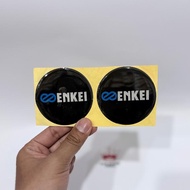 ENKEI Wheel Hub Cap Sticker Emblem biru ENKEI Logo Embossed Sticker/ Strong, Anti-Fade Car Rim Hub C