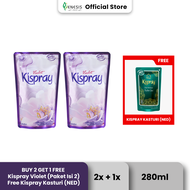 Buy 2 KISPRAY VIOLET POUCH 280 ML FREE 1 KISPRAY KASTURI POUCH 280 ML NED