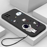 Samsung A22 M22 M32 Lovely ASTRONAUT Cartoon Softcase Silicone Square Image Case Casing