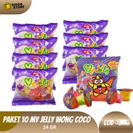 PACKAGE 10 My Jelly Wong Coco 14 GR Jelly With Nata De Coco Fruit Flavor MORE ECONOMICAL
