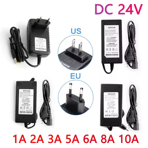 DC 24V Power Supply 1A 2A 3A 5A 6A 8A 10A 24 Volt Power Supply Charger 24v AC Power Adapter For LED 