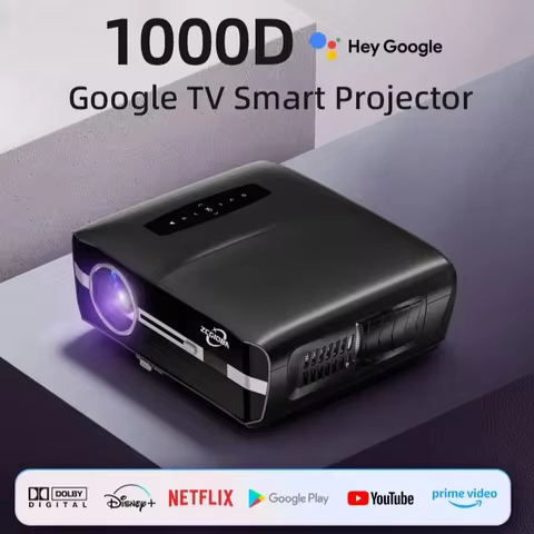 3500ANSI Google TV Projector 4K Netflix Official, Smart Auto Focus, Ultra Bright Daytime Home Cinema