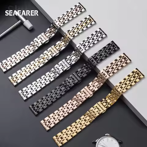 14MM 16MM 18MM 19MM 20MM Stainless Steel Watch Strap For TISSOT Watch band 1853 T41 T17 Silver Golde